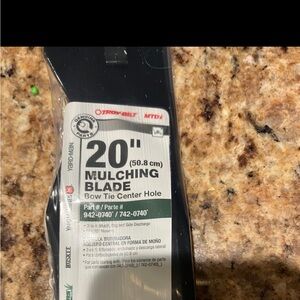MTD 20" Mulching Blade 942-0740 742-0740 Star Center Hole New